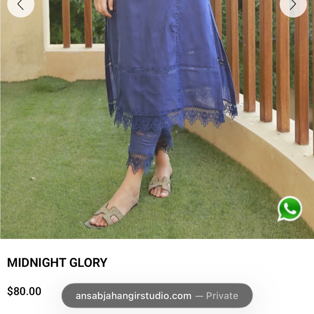 Blue Lace-Trim Ansab Jahangir - Picture 3 of 7